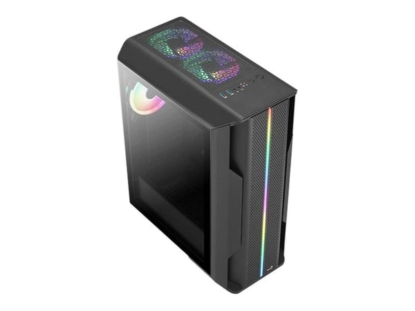 AeroCool Splinter Duo - Mid tower - ATX - sidepanel med vindu (herdet glass) - svart - USB/lyd