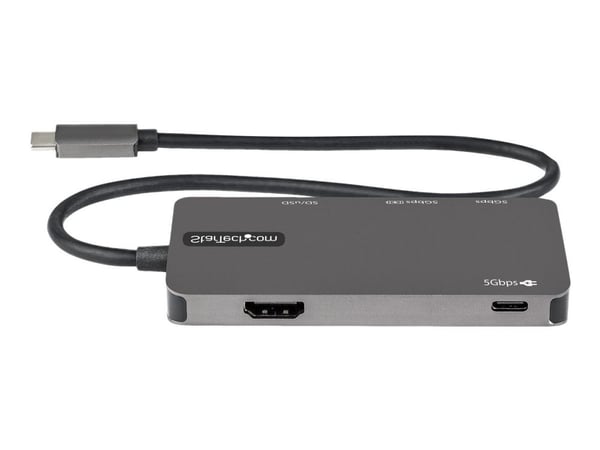 StarTech.com USB C moniporttisovitin, USB-C 4K 30Hz HDMI:hen, 100W Power Delivery Pass-through, SD/MicroSD-korttipaikka, 3-porttinen USB 3.0 -keski...