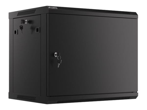 Lanberg WF01 64/66 V2 Series - Rack skap - veggmonterbar - svart, RAL 9004 - 9U - 19"