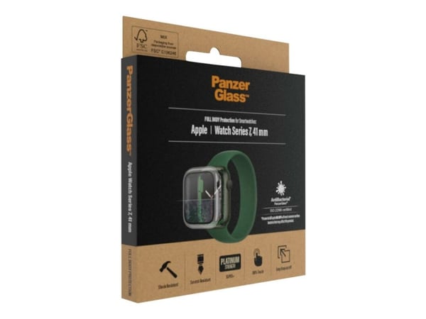 PanzerGlass - Skjermbeskyttelse for smart armbåndsur - helhus - glass - rammefarge svart - for Apple Watch Hermès Series 9, SE 3, Series 10, Series...