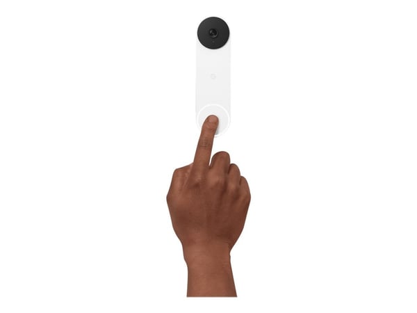 Google Nest - Dørringeklokke - trådløs - Bluetooth, 802.11a/b/g/n - 2.4 Ghz, 5 GHz - sne - sne