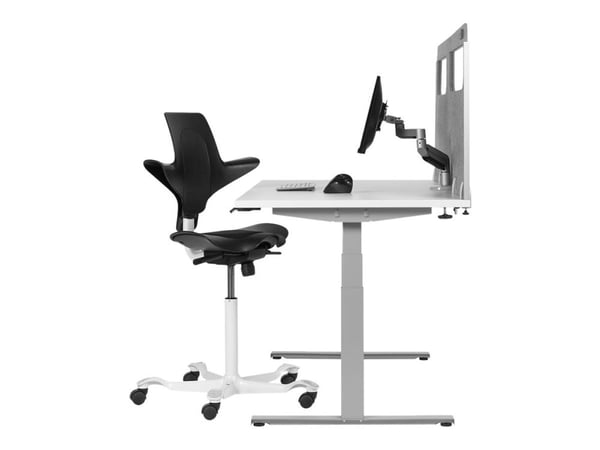 Bakker Elkhuizen - Partisjonsskjerm - desk-mountable (side) - 160 x 60 cm - lysegrå