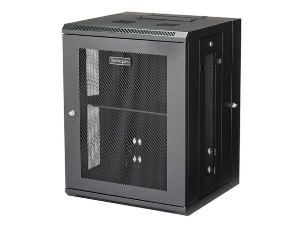 StarTech.com RK1520WALHM, Seinään asennettava laitekehikko, 15U, 90 kg, Tehostunut kaapelinhallinta, 39,6 kg, Musta