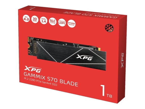 XPG GAMMIX S70 Blade - SSD - 1 TB - intern - M.2 2280 - PCIe 4.0 x4 (NVMe) - 256-bit AES - integrert kjøle