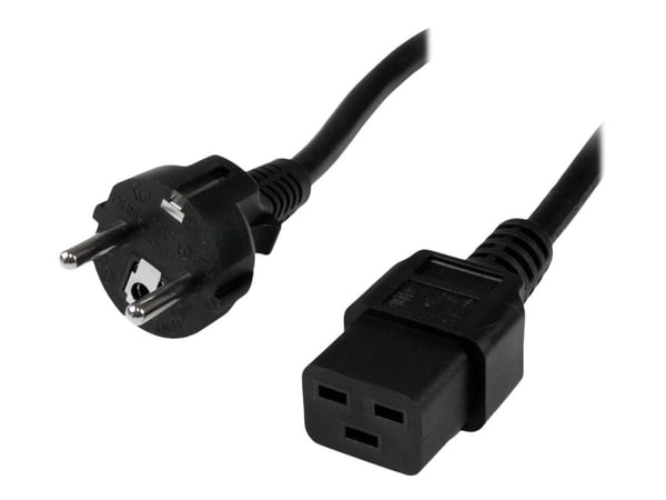 StarTech.com 2m (6ft) Tietokoneen virtajohto, 16AWG, EU Schuko-C19 virtajohto, 16A 250V, musta Korvaava vaihtovirtajohto, TV/Monitorin virtajohto, ...