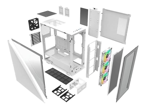 Thermaltake Divider 300 TG Snow - Mid tower - ATX - ingen strømforsyning (PS/2) - hvit - USB/lyd
