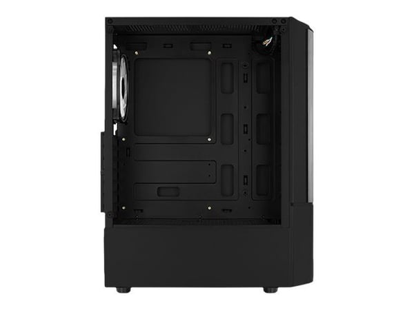 AeroCool Quantum - Mid tower - ATX - sidepanel med vindu (herdet glass) - ingen strømforsyning (ATX) - svart - USB/lyd