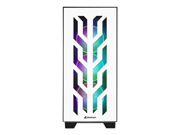 Sharkoon Elite Shark CA300T - - forlenget ATX / SSI EEB - sidepanel med vindu (herdet glass) - ingen strømforsyning - hvit - USB/lyd