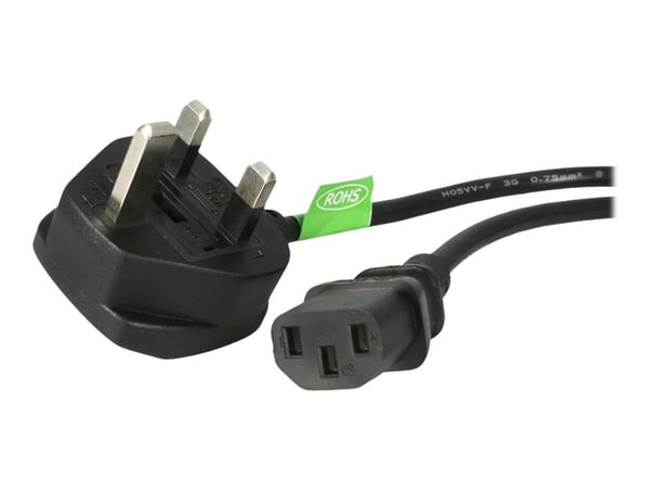 StarTech.com 10ft (3m) UK Computer Power Cable, 18AWG, BS 1363 to C13 Power Cord, 10A 250V, musta Vaihtovirtajohto, TV/Monitor Power Cable, BS 1363...