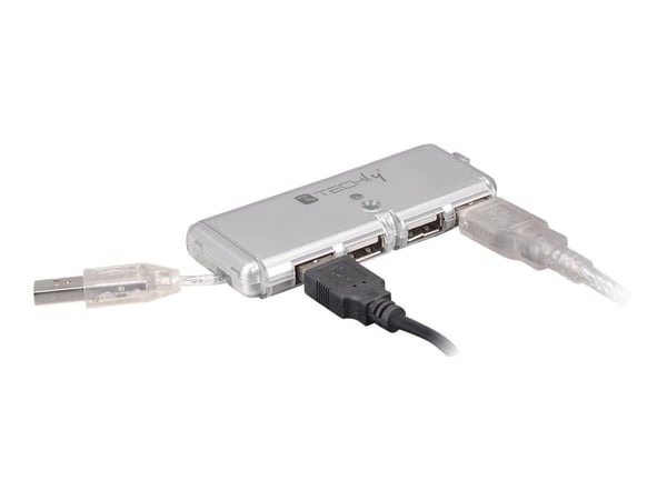 TECHly - Hubb - 4 x USB 2.0 - skrivbordsmodell