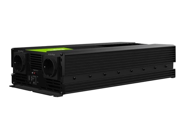 Green Cell - DC til AC-omformer - 12 V - 3000 Watt - utgangskontakter: 2 - svart