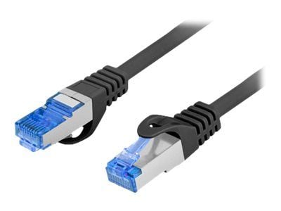 Lanberg - Koblingskabel - RJ-45 (hann) til RJ-45 (hann) - 6 mm - S/FTP - CAT 6a - halogenfri, formstøpt, uten hindringer, flertrådet - svart, RAL 9004