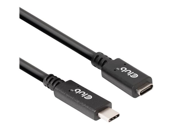 Club 3D CAC-1529 - USB-forlengelseskabel - 24 pin USB-C (hann) til 24 pin USB-C (hunn) - 20 V - 3 A - 2 m - toretnings, 4K 60Hz støtte