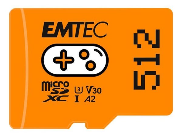 EMTEC Gaming - Flashminnekort - 512 GB - A2 / Video Class V30 / UHS-I U3 - microSDXC UHS-I - oransje