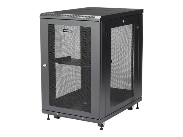 Startech 18U Server Rack Cabinet, 4-Post Adjustable Depth (2" to 30") Network Equipment Rack Enclosure w/Casters/Cable Management/Shelf/Locking Del...