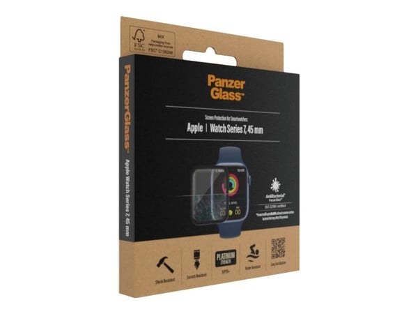 PanzerGlass - Skjermbeskyttelse for smart armbåndsur - glass - rammefarge svart - for Apple Watch Hermès Series 9, SE 3, Series 10, Series 11, Seri...