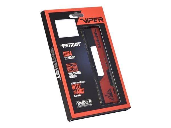 Viper Elite II - DDR4 - sett - 32 GB: 2 x 16 GB - DIMM 288-pin - 3200 MT/s / PC4-25600 - CL18 - 1.35 V - ikke-bufret - ikke-ECC - svart, rød