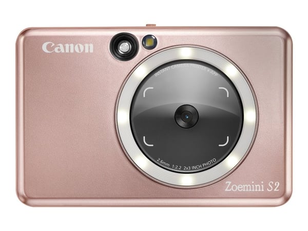Canon Zoemini S2 - Digitalkamera - kompakt med øyeblikkelig bildeskriver - 8.0 MP - Bluetooth, NFC - rosagull