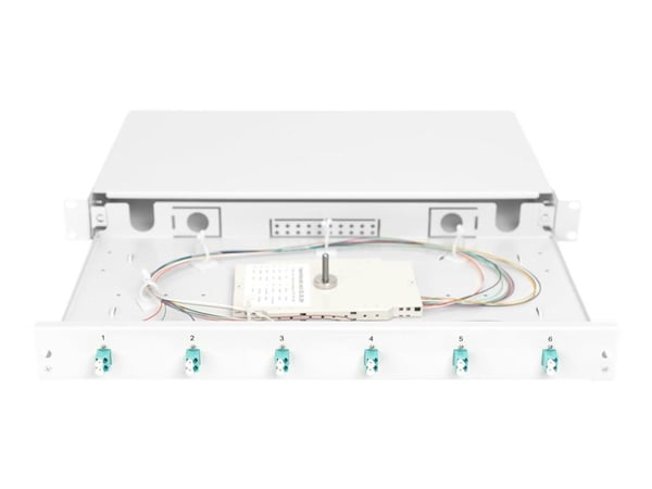 DIGITUS Professional - Spleiseboks for fiberoptikk - LC MM X 6 - grå, RAL 7035 - 1U - 19"