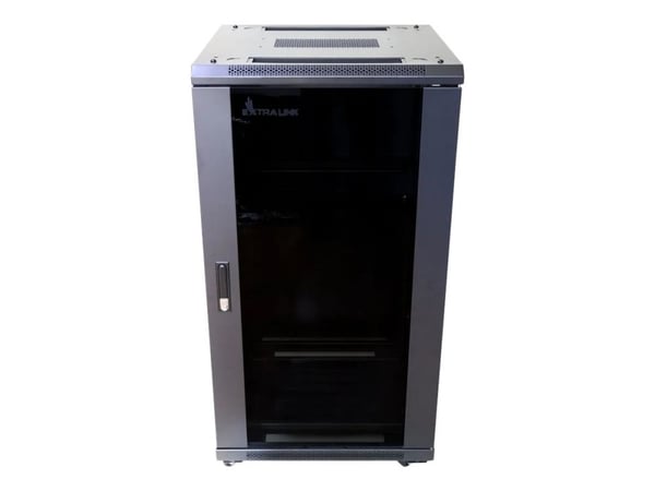 Extralink - Rack skap - 600x600 mm - står på gulv - svart - 22U - 19"