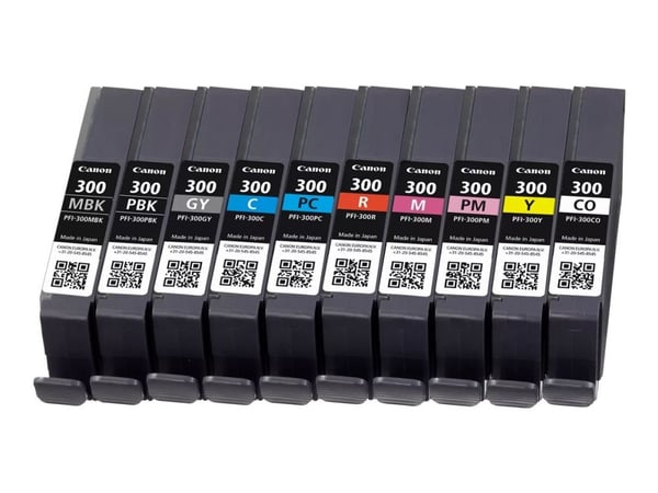 Canon PFI-MBK/PBK/CO/GY/R/C/M/Y/PC/PM 10 Ink Cartridge Multipack - 10-pack - 14.4 ml - mattsvart, foto-magenta, röd, gul, magenta, foto-svart, foto...