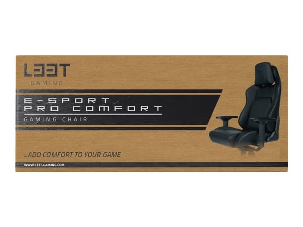 L33T E-Sport Pro Comfort - Spillestol - ergonomisk - armlener - T-formet - tipping - roterende - metall, semsket, alcantara, polyuretanlær, stålram...