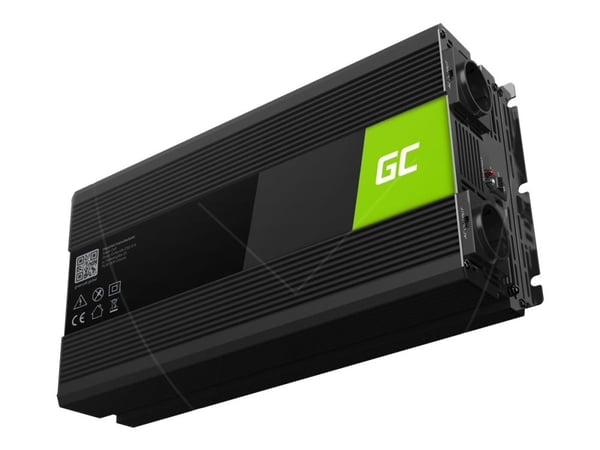 Green Cell - DC til AC-omformer - 12 V - 3000 Watt - utgangskontakter: 2 - svart