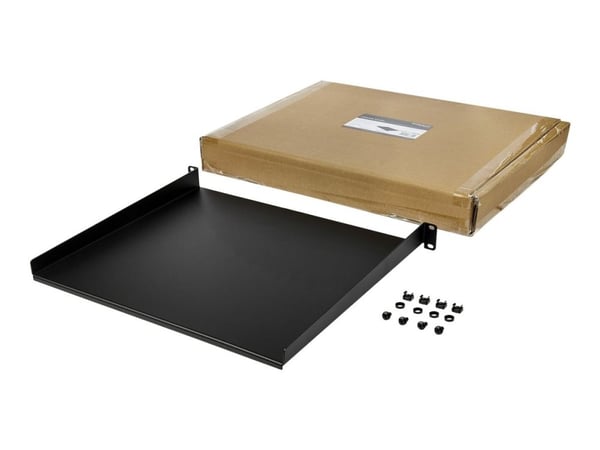Startech 1U Server Rack Cabinet Shelf, 16in Deep Fixed Cantilever Tray, Rackmount Shelf for 19" AV/Data/Network Equipment Enclosure with Cage Nuts ...