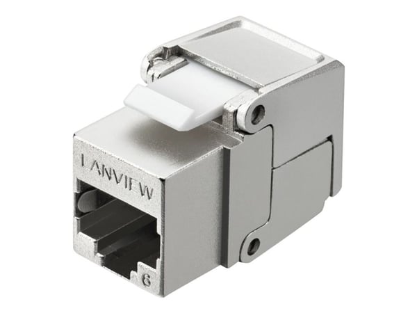 Lanview - Modulaarinen insertti - Cat 6, screen, flip - CAT 6 - RJ-45 - hopea
