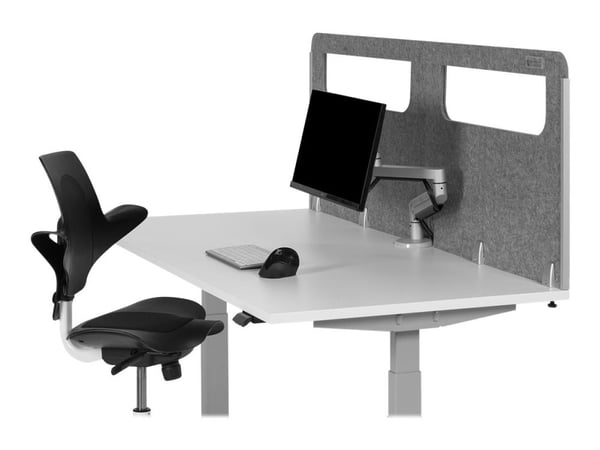 Bakker Elkhuizen - Partisjonsskjerm - desk-mountable (side) - 160 x 60 cm - lysegrå