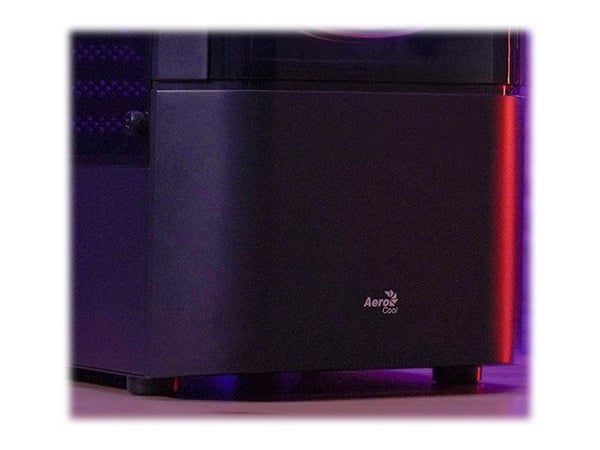 AeroCool Quantum - Mid tower - ATX - sidepanel med vindu (herdet glass) - ingen strømforsyning (ATX) - svart - USB/lyd