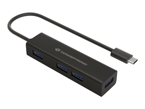 Conceptronic HUBBIES07B - Hub - 4 x SuperSpeed USB 3.0 - stasjonær