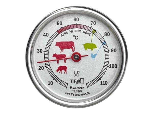 TFA - Stegetermometer - til ovn, til barbeque grilli, til grilli - sølv