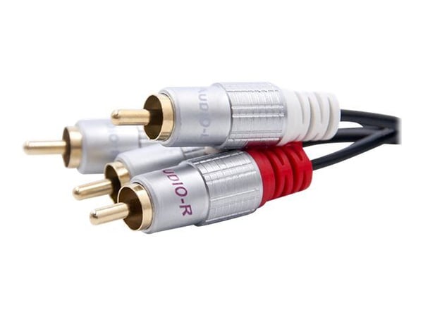 Qoltec - Lydkabel - RCA x 2 hann til RCA x 2 hann - 2 m - svart