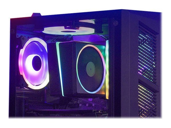 AeroCool Prime ARGB - Mid tower - ATX - sidepanel med vindu (herdet glass) - ingen strømforsyning (ATX) - svart - USB/lyd