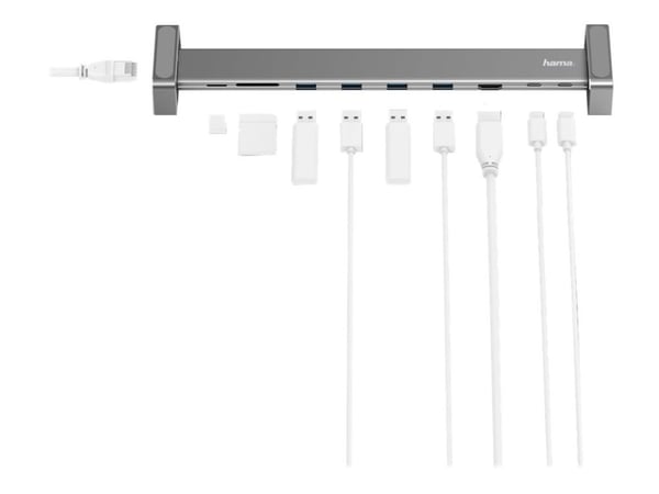 Hama 9-in-1 - telakointiasema - USB-C - HDMI - GigE