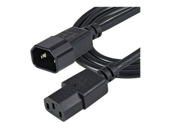 StarTech.com 1m (3ft) virtajohdon jatkojohto, C14-C13, 10A 125V, 18AWG, musta Tietokoneen virtajohdon jatkojohto, virtalähteen jatkojohto, IEC-320-...