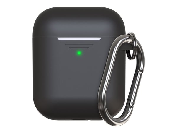 KeyBudz Elevate avaimenperä - Langattomien kuulokkeiden kotelo - pehmeä silikoni - musta - Apple AirPods -laitteille (1. sukupolvi, 2. sukupolvi)