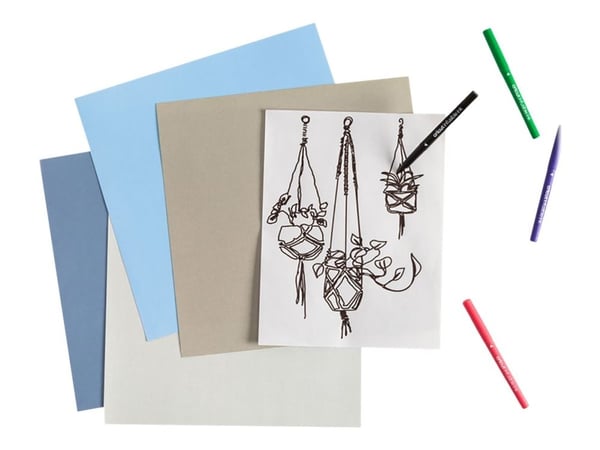 Cricut Infusible Ink - Fiberspetspenna - för textil - svart, purpurrött, ultraviolett, ljusgrön, tawny - vattenbaserat bläck - 0.4 mm - fin (paket ...