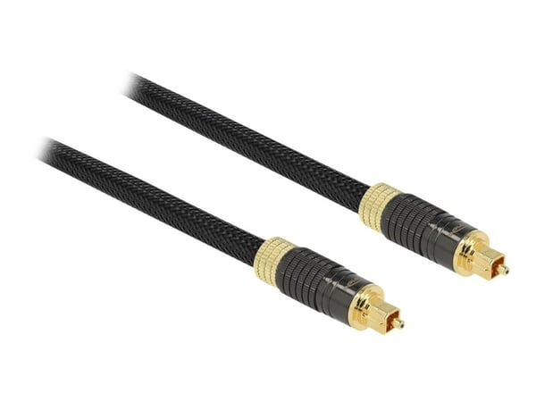 Delock - Digital audiokabel (optisk) - SPDIF - TOSLINK hann til TOSLINK hann - 1 m - fiberoptisk - antrasitt