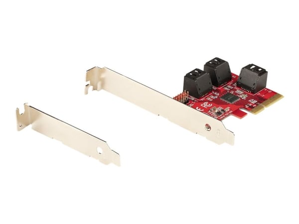 Startech SATA PCIe Card, 6 Port PCIe SATA Expansion card, 6Gbps SATA Card, Low/Full Profile, Stacked SATA Connectors, ASM1166 Non-Raid SATA Control...