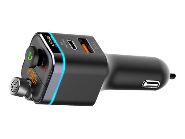 SAVIO TR-12 - Bluetooth hands-free car kit / FM transmitter / charger for mobiltelefon - svart