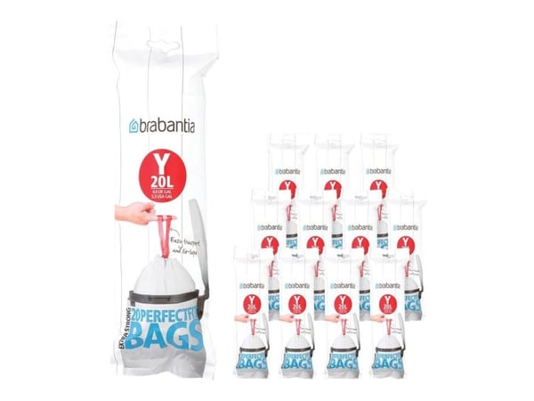 Brabantia 116742, 20 l, Hvit, High-Density Polyethylene (HDPE), 54,5 cm, 412 mm, 20 stykker