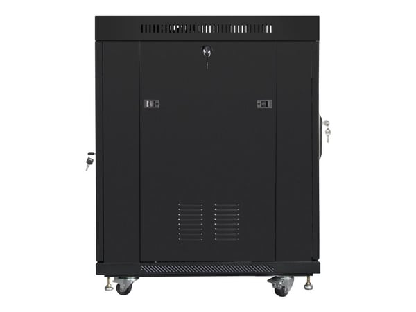 Lanberg - Rack skap - med 4 kjølevifter, display - svart, RAL 9004 - 15U - 19"