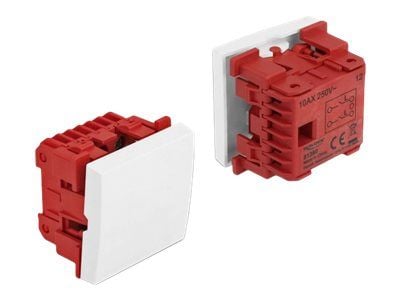 Delock - Easy 45 - trykknappbryter - 1 vippebryter - 10 A - AC 250 V - hvit, RAL 9003