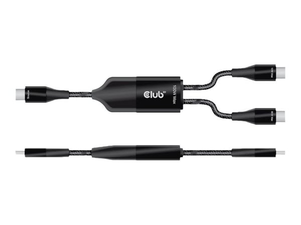 Club 3D - USB-kabel - 24 pin USB-C (hann) til 24 pin USB-C (hann) - 1.83 m - USB Power Delivery (100 W), støtte for Power Delivery 3.0, støtte for ...