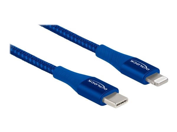 Delock - Lightning-kabel - USB-C hann til Lightning hann - 2 m - blå