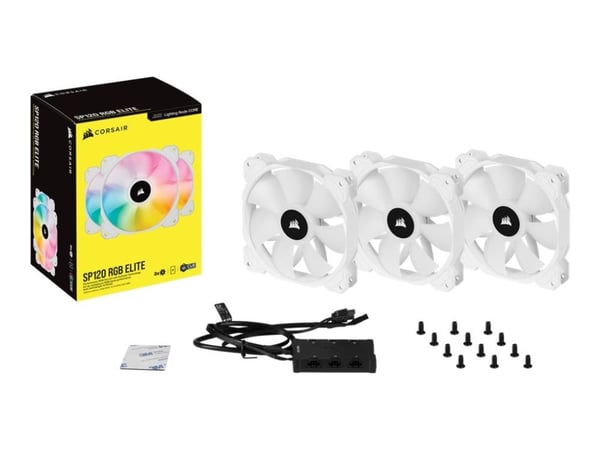 CORSAIR iCUE SP120 RGB ELITE - Sisäosa tuulettimella - 120 mm - valkoinen (3 kpl)