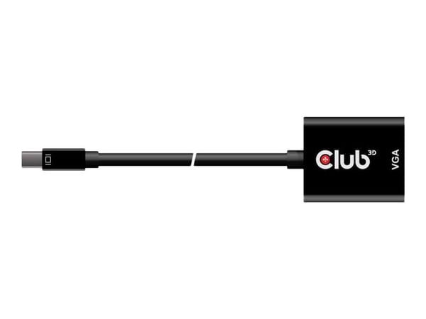 Club 3D CAC-2113 - Video adapter - Mini DisplayPort (hann) til HD-15 (VGA) (hunn) - DisplayPort 1.1a - 22.86 cm - 1080p-støtte, aktiv, 1920 x 1200 ...