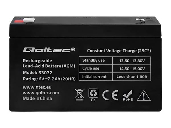 Qoltec - UPS-batteri - 1 x batteri - blysyre - 7.2 Ah